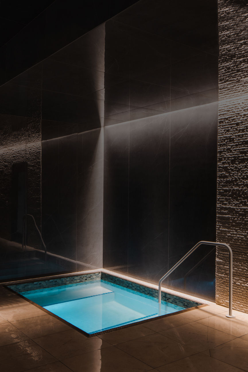 Indoor cold plunge pool at the Life Time Scottsdale Fashion Square club location