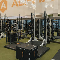 Alpha strength equipment on the fitness floor at Life Time