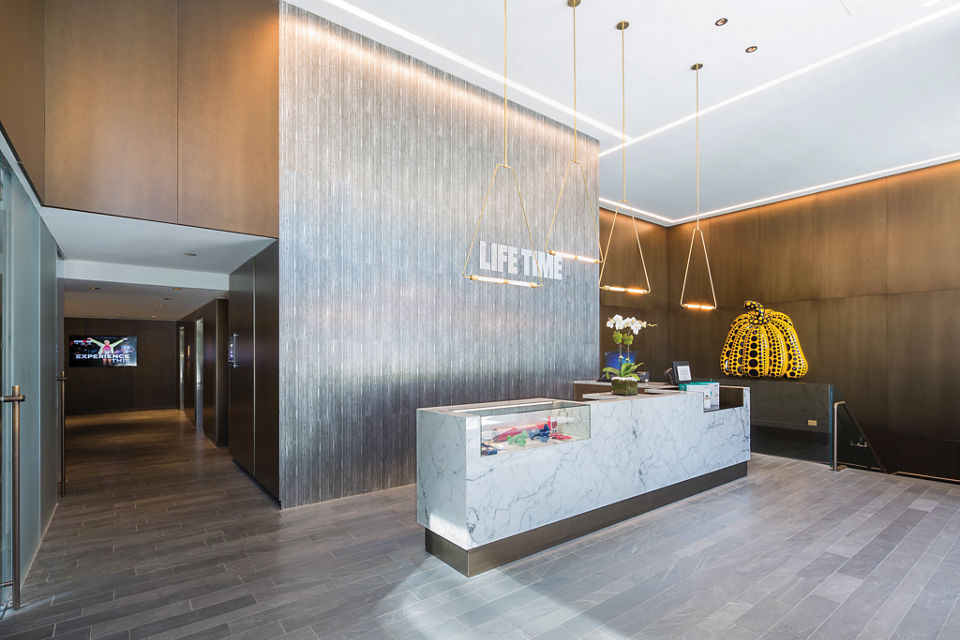 Front reception desk at the Life Time Sky club location