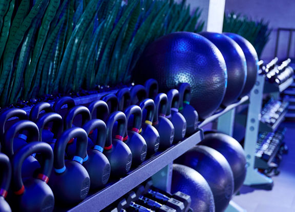 weight rack at Life Time