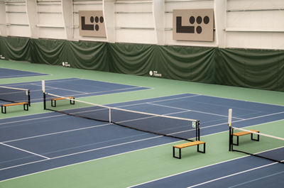 tennis courts, showcasing several courts at Life Time