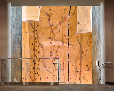 Climbing wall at the Life Time Vernon Hills club location