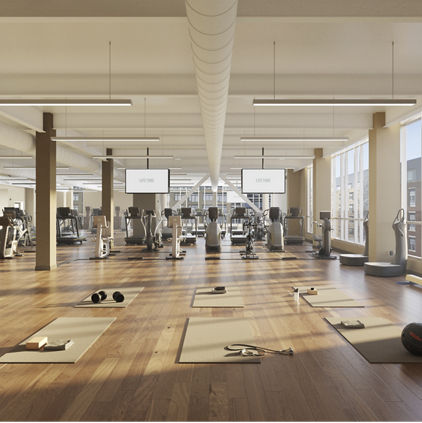 Fitness floor at the Life Time Wellington Station club