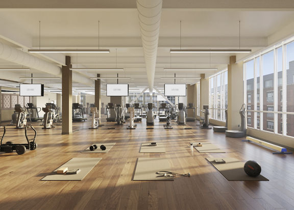 Fitness floor at the Life Time Wellington Station club