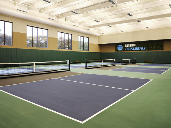 Indoor pickleball courts at West Lake Life Time club