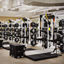 Weight racks on the fitness floor