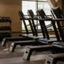 Line of treadmills in the small group training area on the fitness floor