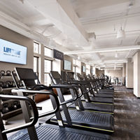 Rows of treadmills in a GTX training area