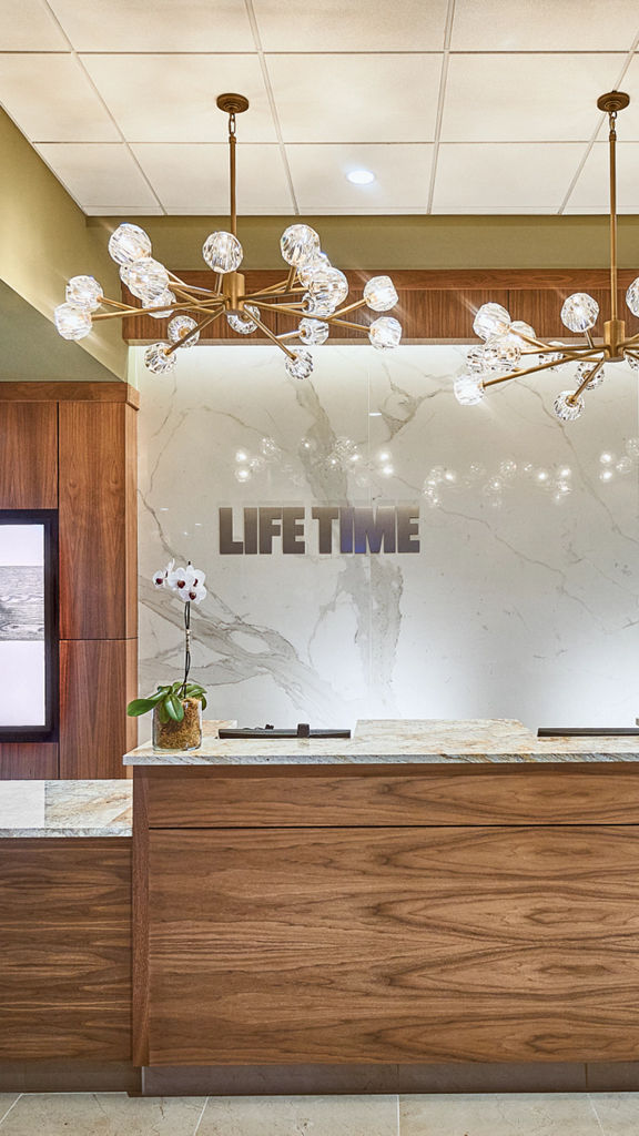 Front reception desk at the Life Time Studio The Shops at Riverside
