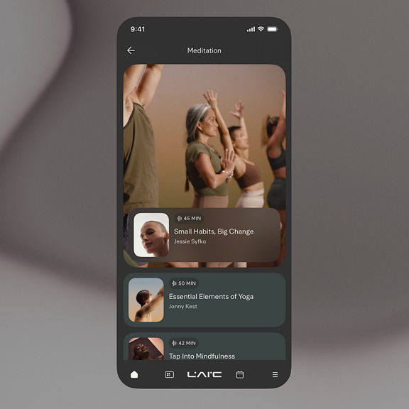 life time app showing the meditation screen