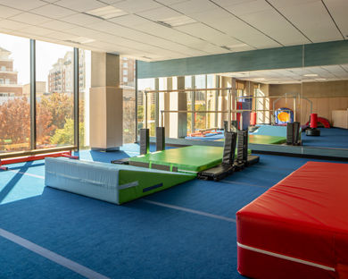 Tumbling studio in a Life Time child center