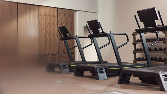 GTX class treadmills in studio