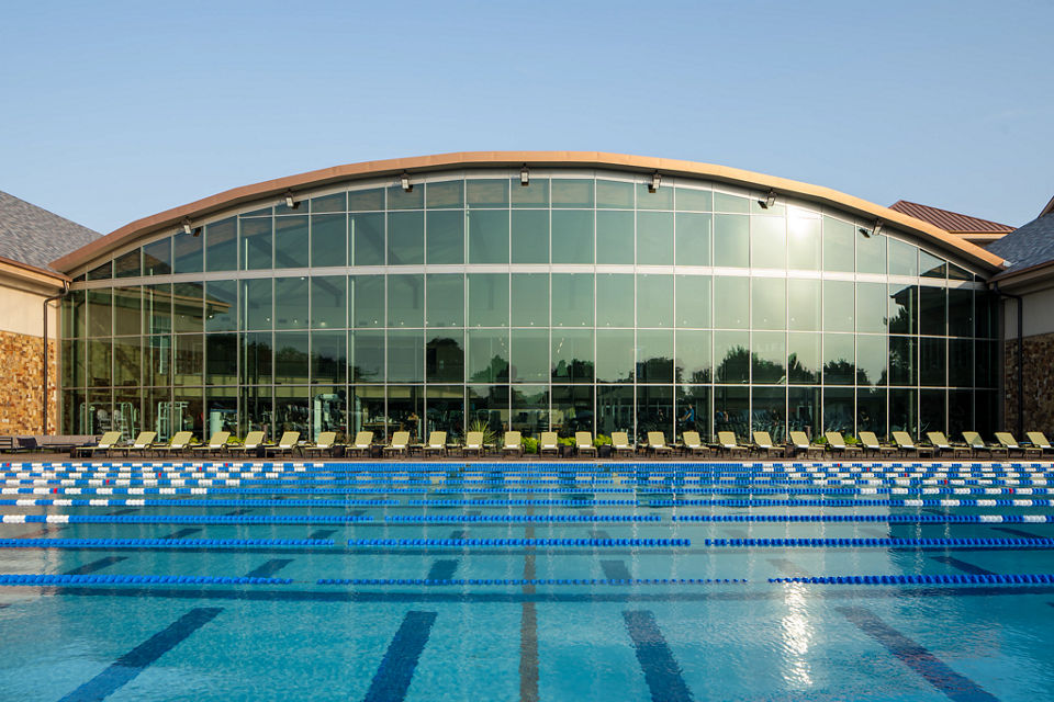 Outdoor lap pool at McKinney at Craig Ranch club location