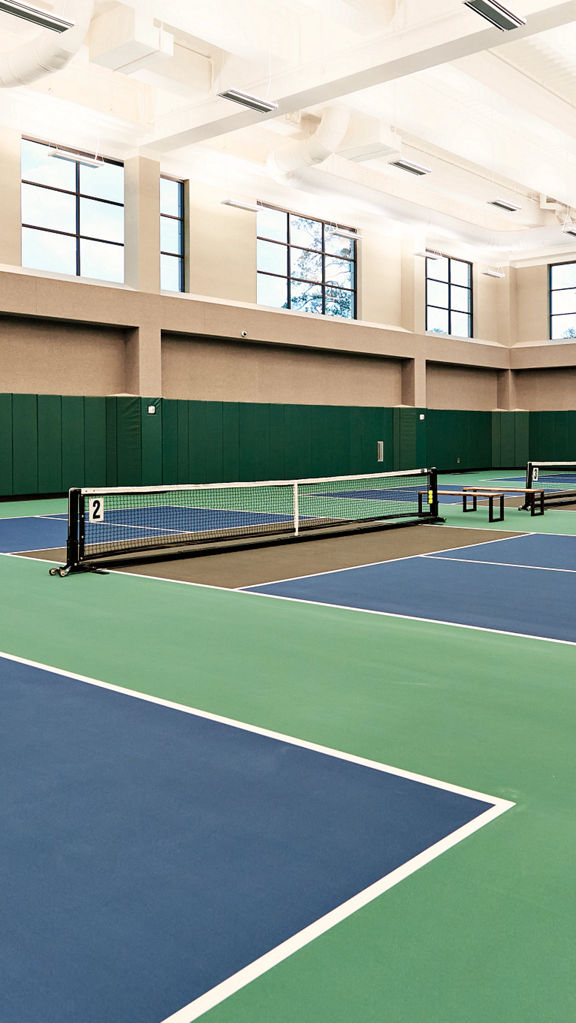 Indoor tennis courts at Life Time