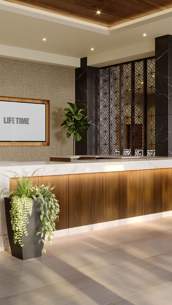 The front desk at a Life Time location